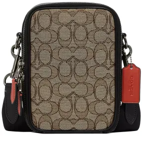 Coach Stanton Crossbody in Signature Jacquard Khaki/Black Multi