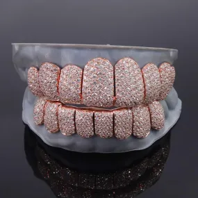 Rose Gold Perm Cut Custom Diamond Grillz 14K Gold