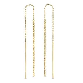 14k Gold XS Curb Chain Drop Threaders