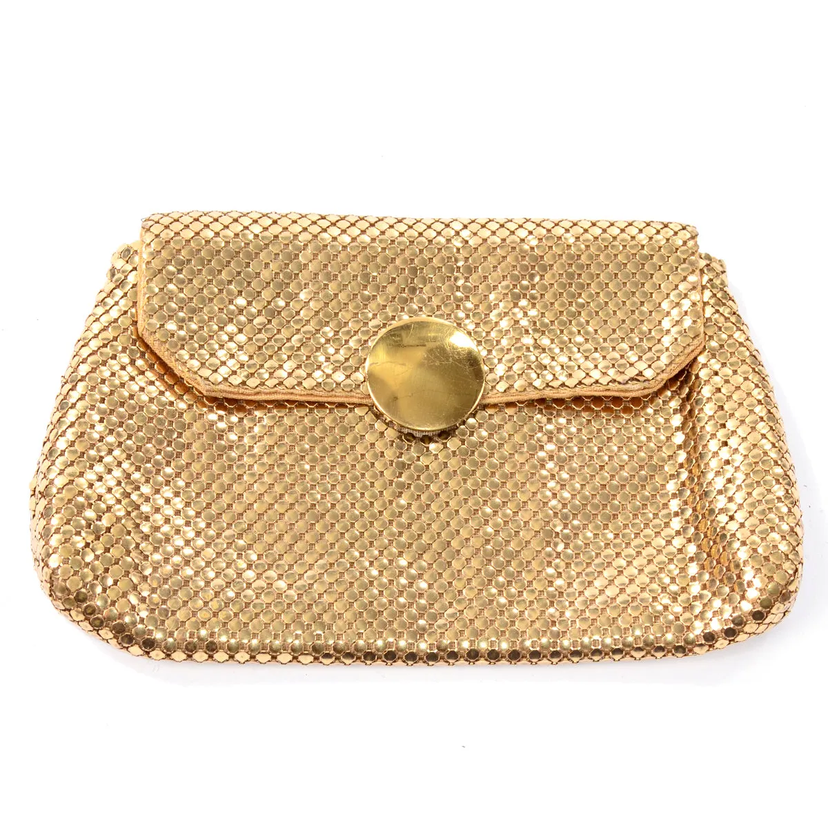 1940s Whiting & Davis Gold Mesh Evening Clutch