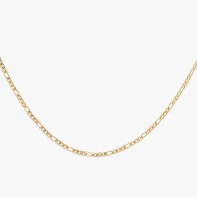 1MM Figaro Solid Gold Chain