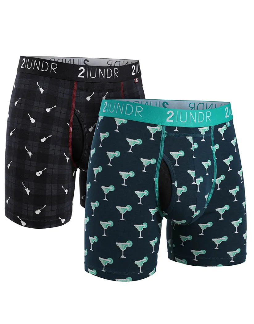 2UNDR Swing Shift Boxer Brief 2 Pack Margaritas/Rockin' Plaid 2U012B