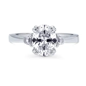 3-Stone 1.8ct Oval CZ Ring in Sterling Silver