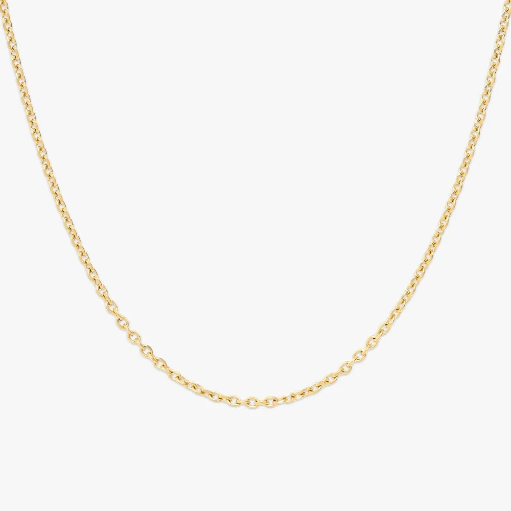 3MM Solid Gold Cable Link Chain