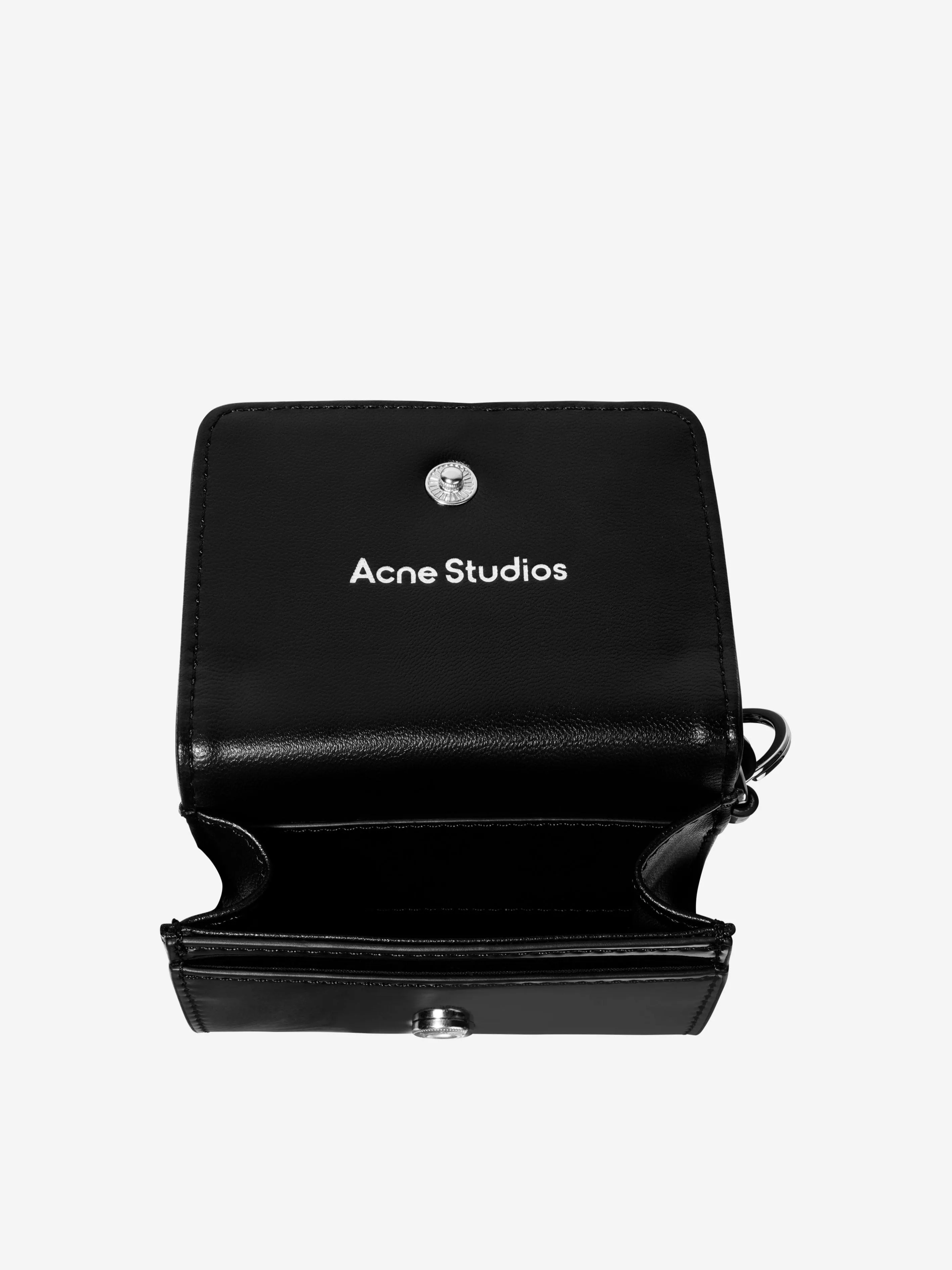 Acne Studios Kids Face Logo Wallet in Black