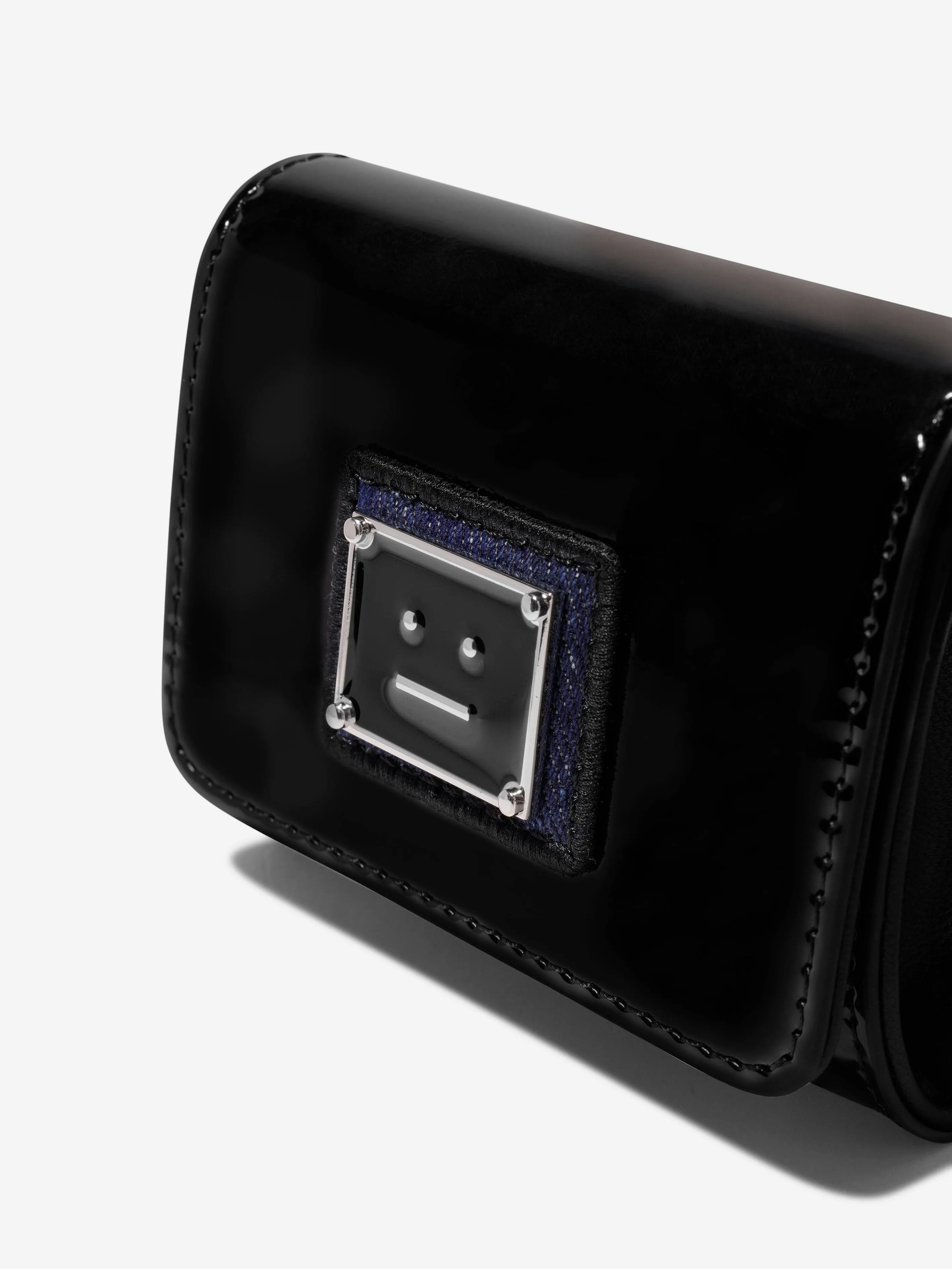 Acne Studios Kids Face Logo Wallet in Black