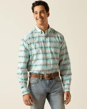 Ariat Men's Jefferson Ice Green Aztec Classic Fit Long Sleeve Western Shirt 10051495