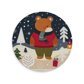 Bear For Xmas Vegan Leather Mouse Mat