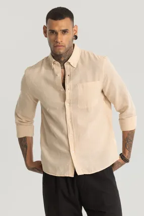 Beige Linen Blend Shirt