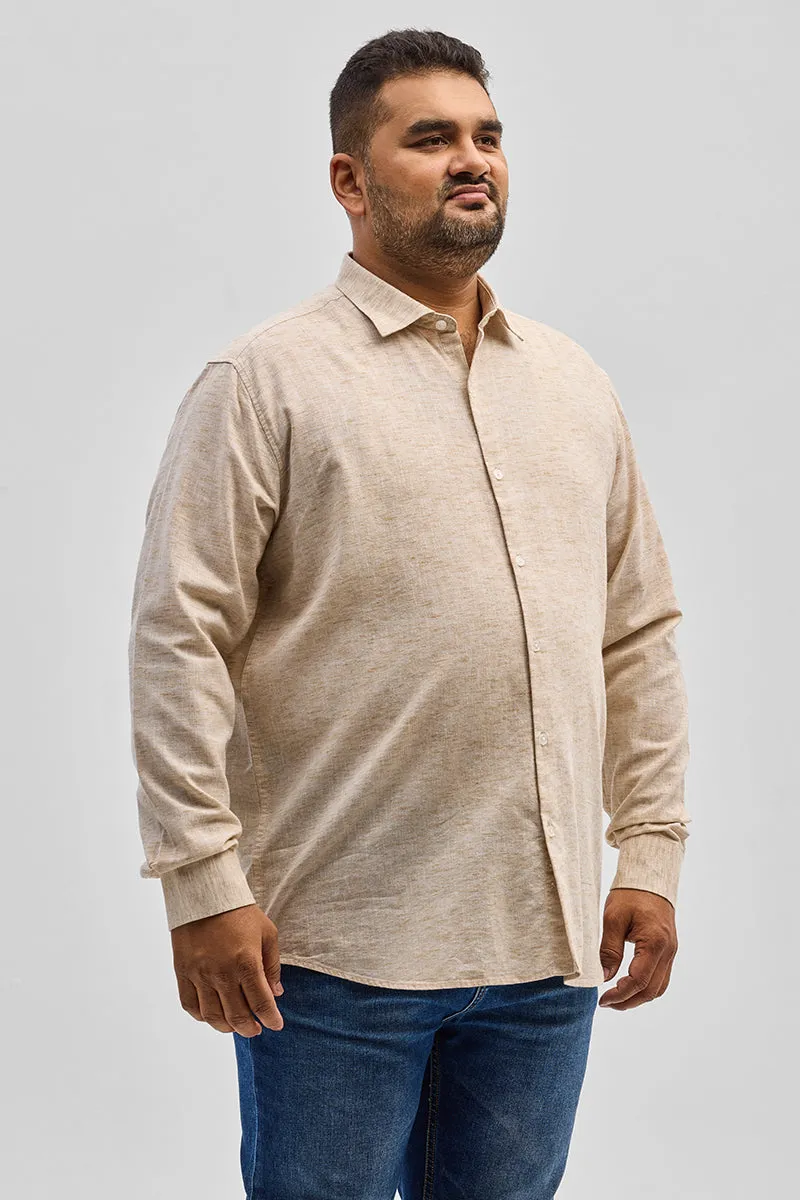 Beige Linen Blend Shirt