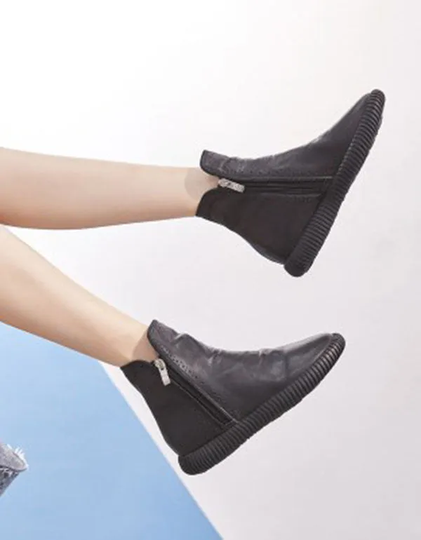 Breathable Summer Retro Leather Hollow Boots