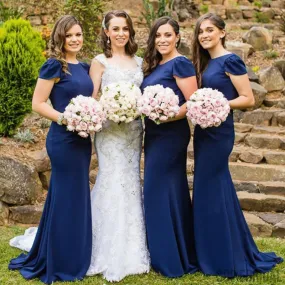 Cap Sleeve Bridesmaid Dresses, Mermaid Bridesmaid Dresses, Cheap Bridesmaid Dresses, PD0403