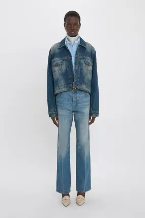 Cropped Denim Jacket In Heavy Vintage Indigo Wash