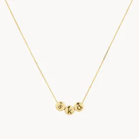 Engravable Sliding Triple Button Necklace in 10k Gold