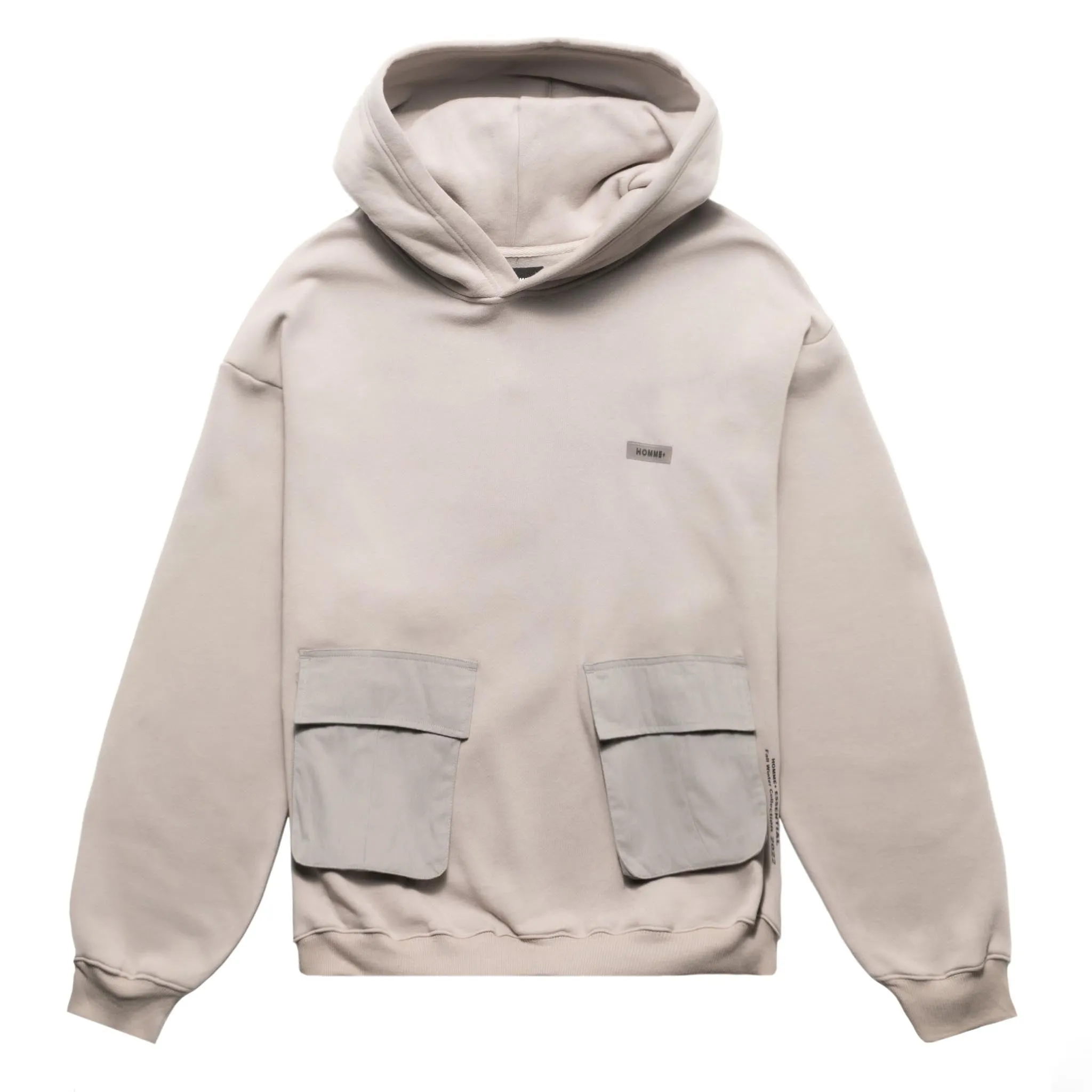 HOMME  Heavyweight Multi-Pocket Hoodie Cement