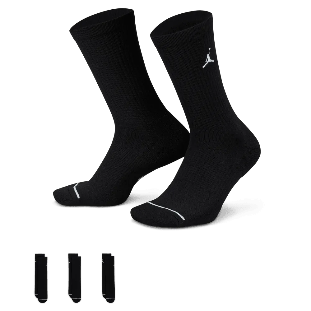 Jordan Everyday Crew Socks (3 pairs) 'Black/White'