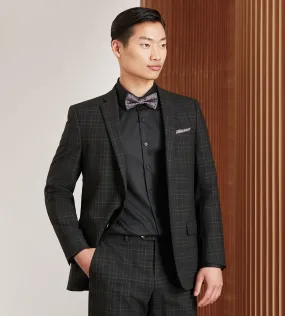 Modern Fit Black Plaid Suit Separate Jacket