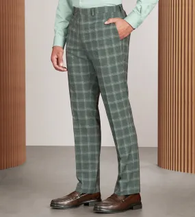 Modern Fit Green Plaid Suit Pants