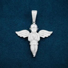 Moissanite Angel Pendant 14K Gold