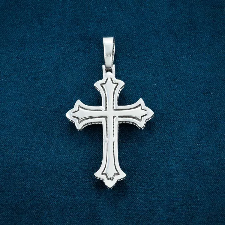 Moissanite Cross Pendant 14K Gold