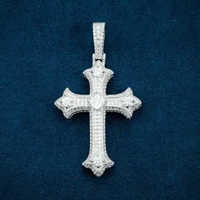 Moissanite Cross Pendant 14K Gold