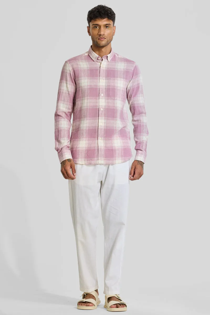 Pink Checks Linen Shirt