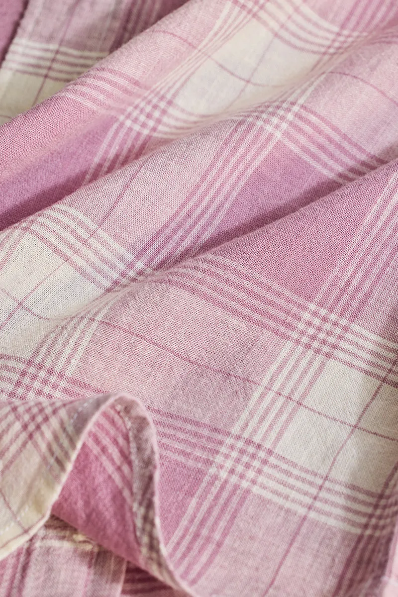 Pink Checks Linen Shirt