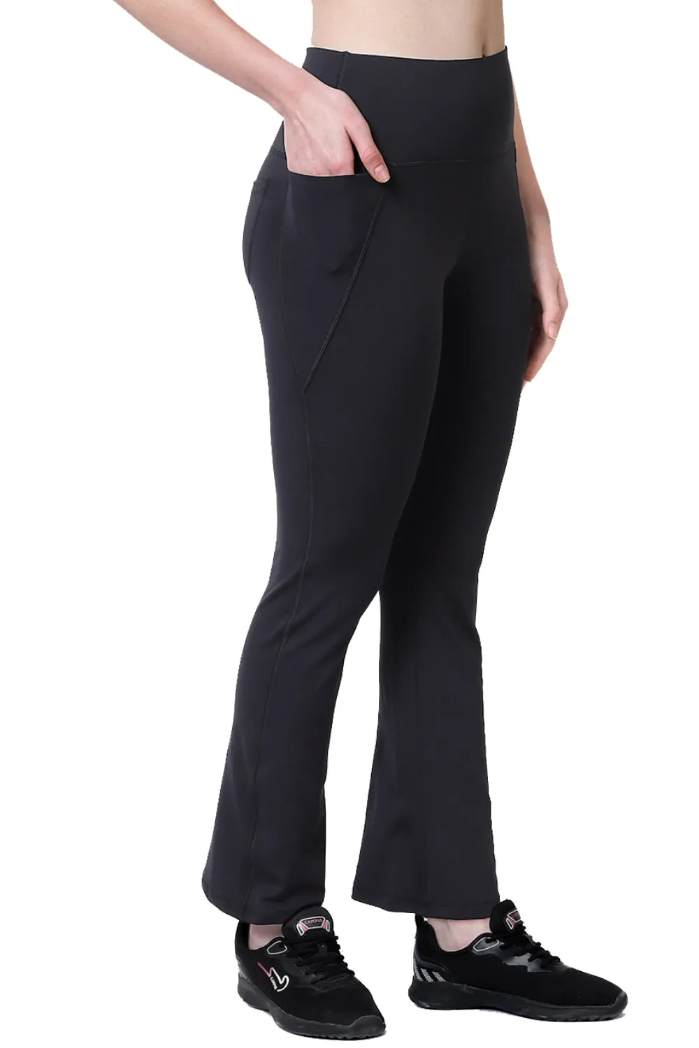 Recycled Fiber Black Flare Pants-ISL050-Black-