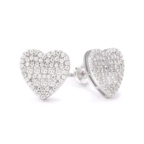 Semi Marquise Moissanite Heart Earrings 14K Gold