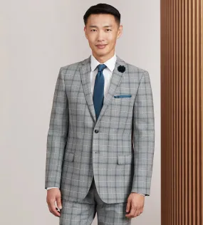 Slim Fit Grey Plaid Suit