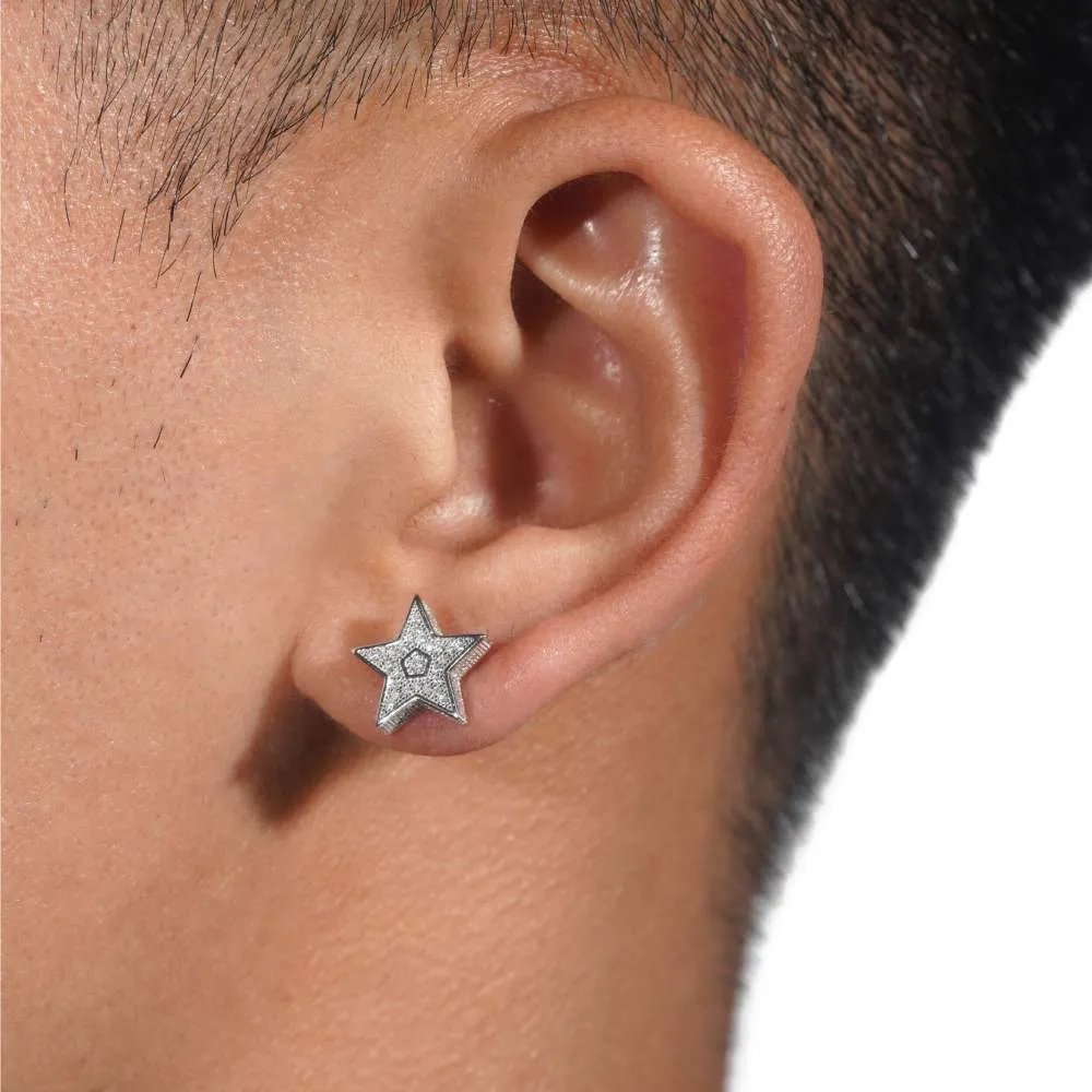 Star Moissanite Earrings 14K Gold