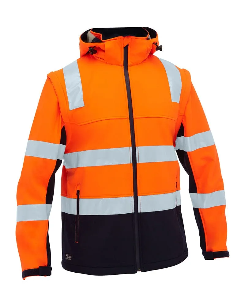 Taped Hi Vis 3 In 1 Soft Shell Jacket - Orange/Navy