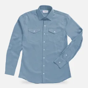 The Bay Blue Malone Washed Twill Custom Shirt