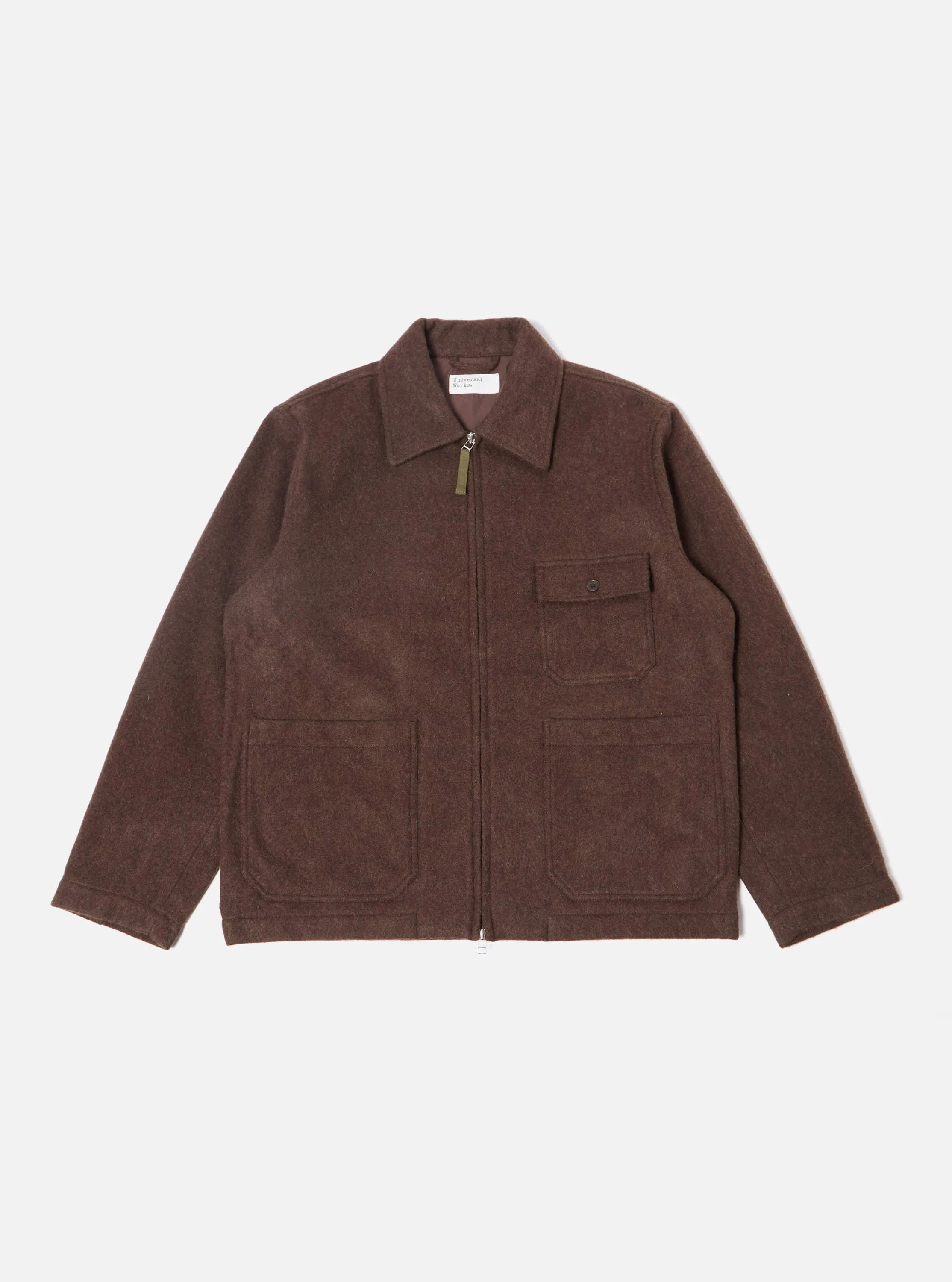 Universal Works Gower Jacket in Brown Melange Melton