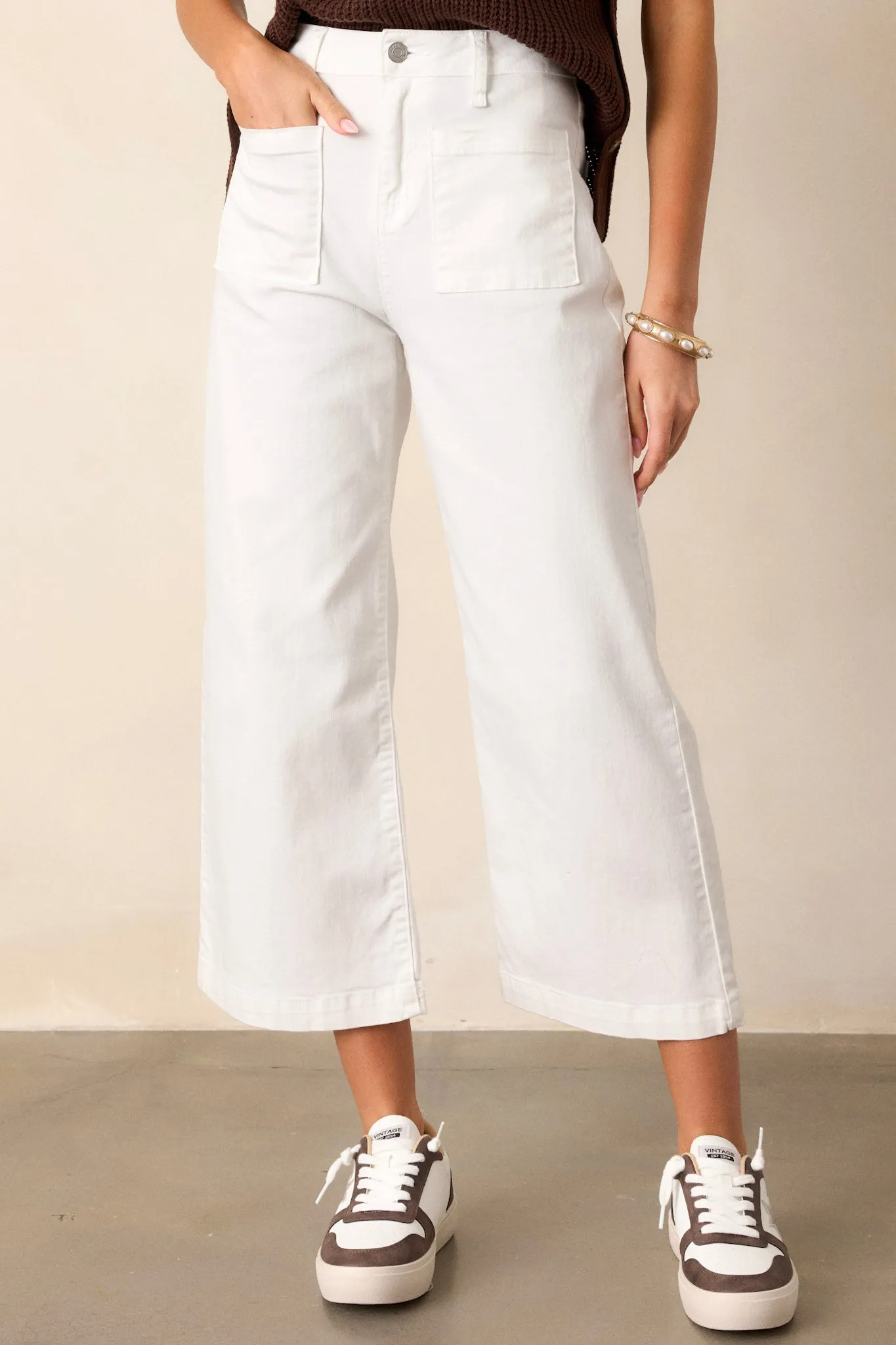 Urban Oasis White Cropped Flare Jeans